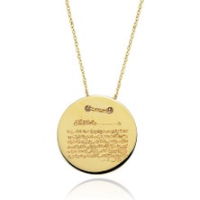 Glorria Altın Ayetel Kürsi Plaka Kolye