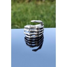 Trend Collection Iskelet El Gümüş Kaplama Ayarlanabilir Erkek Yüzük