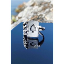 Trend Collection Maça As Iskelet Iskambil Kart Ayarlanabilir Yüzük