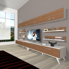 Decoraktiv Eko 360Y Slm Retro Tv Ünitesi Tv Sehpası - Beyaz - Ceviz
