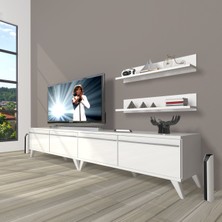 Decoraktiv Eko 220T Mdf Retro Tv Ünitesi Tv Sehpası - Parlak Beyaz