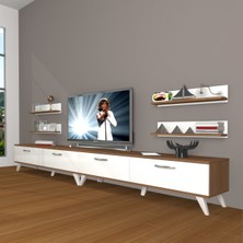 Decoraktiv Eko 360R Slm Retro Tv Ünitesi Tv Sehpası - Ceviz - Beyaz