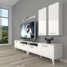 Decoraktiv Eko 5200D Slm Retro Tv Ünitesi Tv Sehpası - Parlak Beyaz