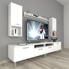 Decoraktiv Eko 5220DA Slm Krom Ayaklı Tv Ünitesi Tv Sehpası - Parlak Beyaz