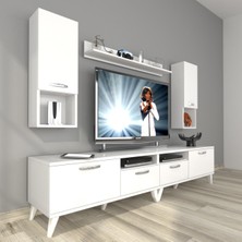 Decoraktiv Eko 5220DA Slm Retro Tv Ünitesi Tv Sehpası - Parlak Beyaz