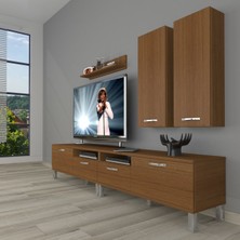 Decoraktiv Eko 5220D Slm Krom Ayaklı Tv Ünitesi Tv Sehpası - Naturel Ceviz