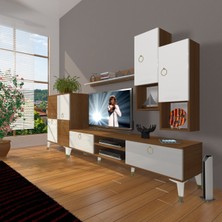 Decoraktiv Eko 6da Mdf DVD Gold Tv Ünitesi Tv Sehpası - Ceviz - Beyaz