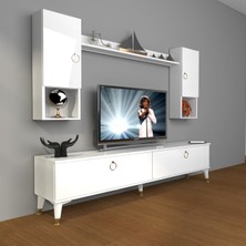 Decoraktiv Eko 5da Mdf Std Gold Tv Ünitesi Tv Sehpası - Parlak Beyaz