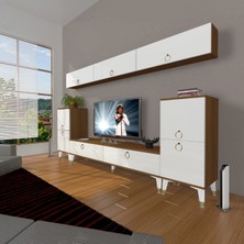 Decoraktiv Eko 9 Mdf Std Gold Tv Ünitesi Tv Sehpası - Ceviz - Beyaz