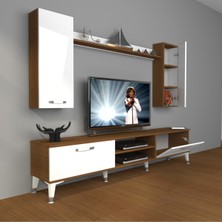 Decoraktiv Eko 7 Slm DVD Silver Tv Ünitesi Tv Sehpası - Ceviz - Beyaz
