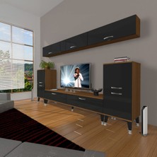 Decoraktiv Eko 9 Slm Std Silver Tv Ünitesi Tv Sehpası - Ceviz - Siyah