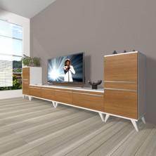 Decoraktiv Eko 9200T Mdf Retro Tv Ünitesi Tv Sehpası - Beyaz - Ceviz