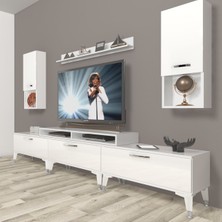 Decoraktiv Ekoflex 270DA Slm Silver Tv Ünitesi Tv Sehpası - Parlak Beyaz