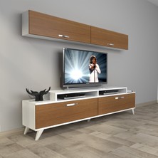 Decoraktiv Ekoflex 5 Slm Retro Tv Ünitesi Tv Sehpası - Beyaz - Ceviz