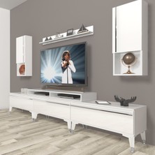 Decoraktiv Ekoflex 270TA Mdf Silver Tv Ünitesi Tv Sehpası - Parlak Beyaz