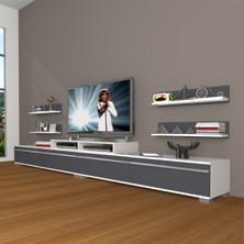 Decoraktiv Ekoflex 360R Mdf Tv Ünitesi Tv Sehpası - Beyaz - Antrasit