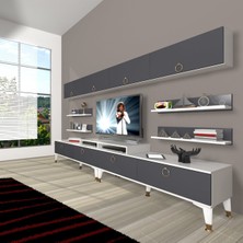 Decoraktiv Ekoflex 360Y Mdf Gold Tv Ünitesi Tv Sehpası - Beyaz - Antrasit