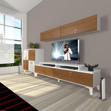 Decoraktiv Ekoflex 6y Mdf Gold Tv Ünitesi Tv Sehpası - Beyaz - Ceviz