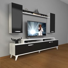 Decoraktiv Ekoflex 7 Slm Retro Tv Ünitesi Tv Sehpası - Beyaz - Siyah