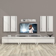 Decoraktiv Ekoflex 8d Mdf Retro Tv Ünitesi Tv Sehpası - Parlak Beyaz