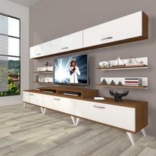 Decoraktiv Ekoflex 8y Slm Retro Tv Ünitesi Tv Sehpası - Ceviz - Beyaz