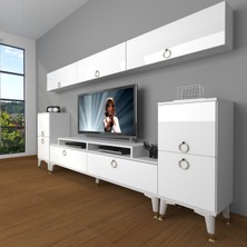 Decoraktiv Ekoflex 9 Mdf Gold Tv Ünitesi Tv Sehpası - Parlak Beyaz