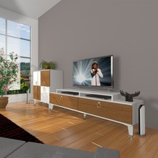 Decoraktiv Ekoflex On Mdf Gold Tv Ünitesi Tv Sehpası - Beyaz - Ceviz