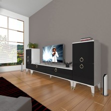 Decoraktiv Eko On2 Mdf Std Gold Tv Ünitesi Tv Sehpası - Beyaz - Siyah