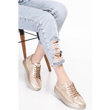 Gondol Hakiki Deri Anatomik Taban Spor Ayakkabı ELL.6839 - Gold - 39