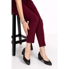 Gondol Kadın Hakiki Deri Topuklu Hostes Ayakkabısı ŞHN.801 - Siyah - 37