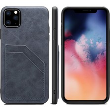 YKD Store Iphone 11 Pro Max Gray Için Kart Yuvaları Pu+Tpu Kılıfı