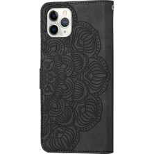 Iphone 11 Pro Max Black Için Mandala Deri Kılıf