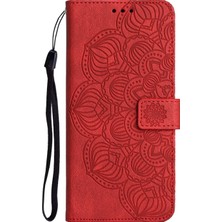 Iphone 11 Pro Max Red Için Mandala Deri Kılıf