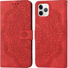 Iphone 11 Pro Max Red Için Mandala Deri Kılıf