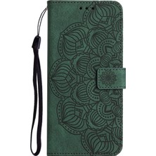 Iphone 11 Pro Max Green Için Mandala Deri Kılıf