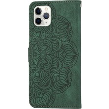 Iphone 11 Pro Max Green Için Mandala Deri Kılıf