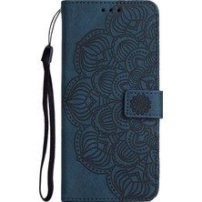 Iphone 11 Pro Max Blue Için Mandala Deri Kılıf