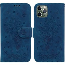 YKD Store Iphone 11 Pro Max Blue Için Deri Telefon Kasası