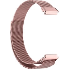 Huawei Band 7/7 Nfc Gül Pembesi Için Milan Metal Manyetik Izleme Bandı (Yurt Dışından)