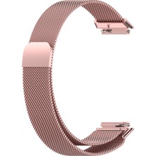 Huawei Band 7/7 Nfc Gül Pembesi Için Milan Metal Manyetik Izleme Bandı (Yurt Dışından)