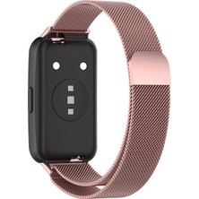 Huawei Band 7/7 Nfc Gül Pembesi Için Milan Metal Manyetik Izleme Bandı (Yurt Dışından)