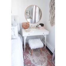 Babish Home Çok Amaçlı Şık ve Aynalı Dekoratif Beyaz Makyaj Masası
