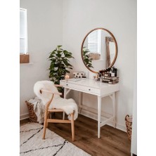 Babish Home Çok Amaçlı Şık ve Aynalı Dekoratif Beyaz Makyaj Masası
