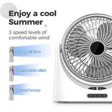 Chronus USB Fan Mini Şarj Edilebilir El Kişisel Fanı 3 Hız Ayarlanabilir, Pille Çalışan (Yurt Dışından)