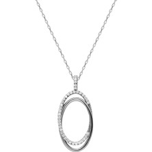 Glorria Gümüş Çift Halka Kolye