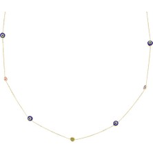 Glorria Altın Nazar Boncuğu Kolye