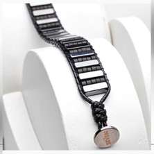 Seven Art Jewelry Doğal Taş Bileklik / Hematit Bileklik / Gri Bileklik / Erkek Bileklik / Kadın Bileklik