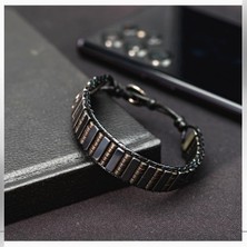 Seven Art Jewelry Doğal Taş Bileklik / Hematit Bileklik / Gri Bileklik / Erkek Bileklik / Kadın Bileklik