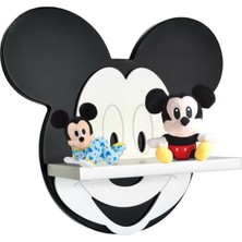 Famesmob Mickey Mouse Çocuk Odası Rafı Siyah - Beyaz