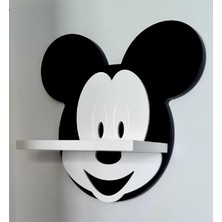 Famesmob Mickey Mouse Çocuk Odası Rafı Siyah - Beyaz